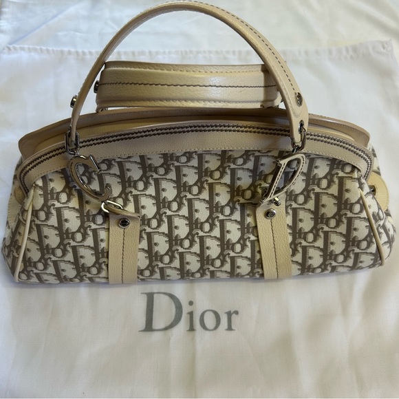 Christian Dior Embroidered Floral Trotter Canvas Handbag - Picture 5 of 16